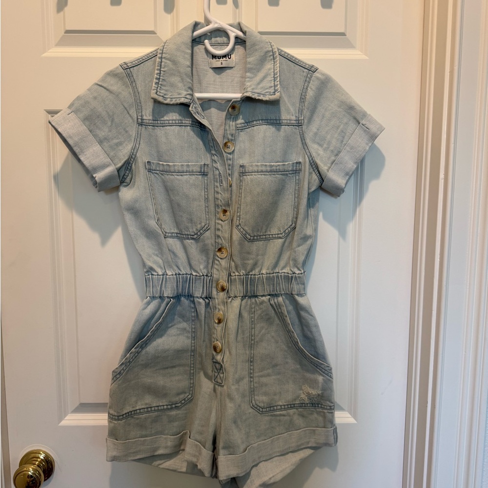 Show Me Your MuMu Light Denim Jumpsuit